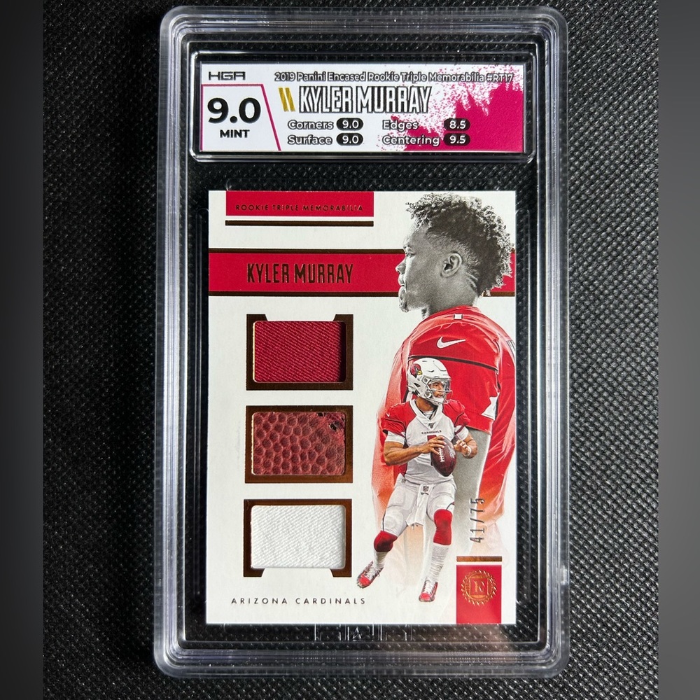 2019 Panini Encased Rookie Triple Memorabilia /75 Kyler Murray RC HGA 9 POP 1